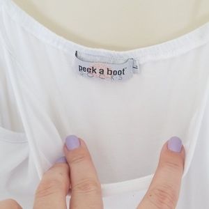 Peek A Boot Tops - White Lace Undershirt Peek A Boot Tops - White Lace Undershirt